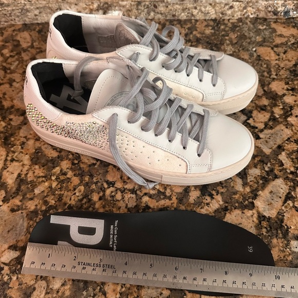 P448 Thea Platform Sneaker White w/ Iridescent Crystals - Picture 10 of 10